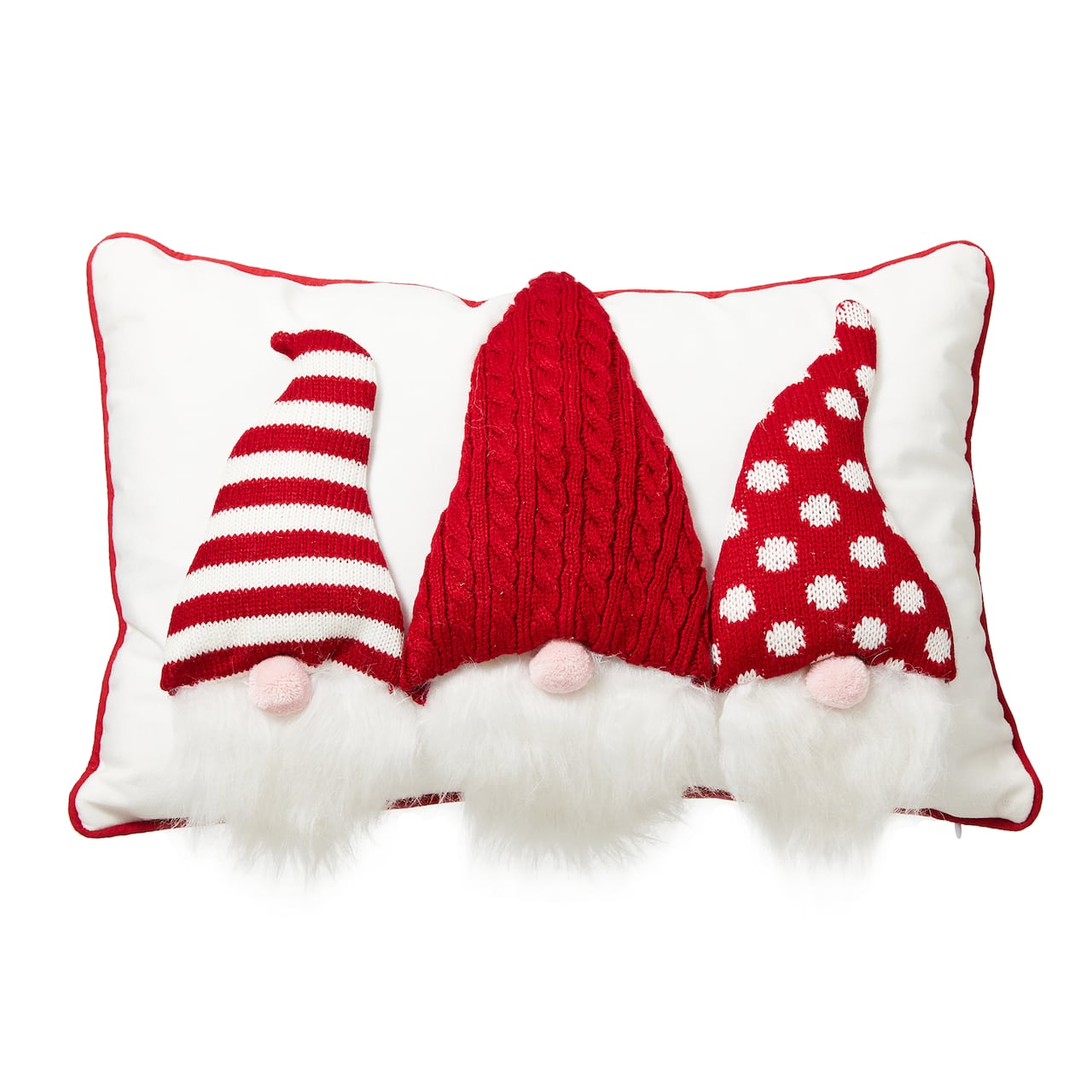 Glitzhome&#xAE; 3D Heavy Cotton Knitted Gnome Throw Pillow